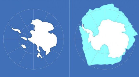 Карта изменений в Антарктиде
